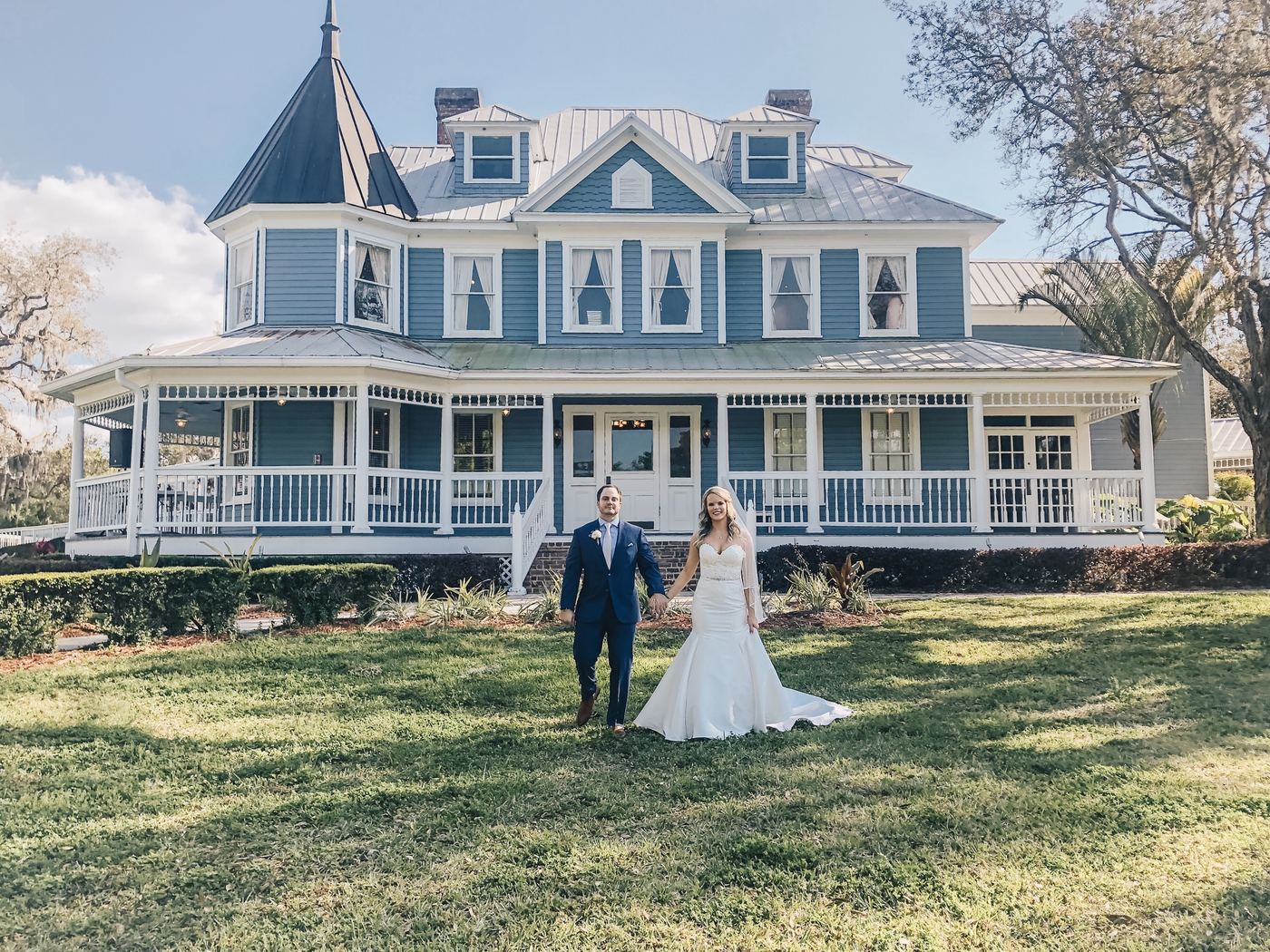 Newlyweds: A Victorian estate wedding.